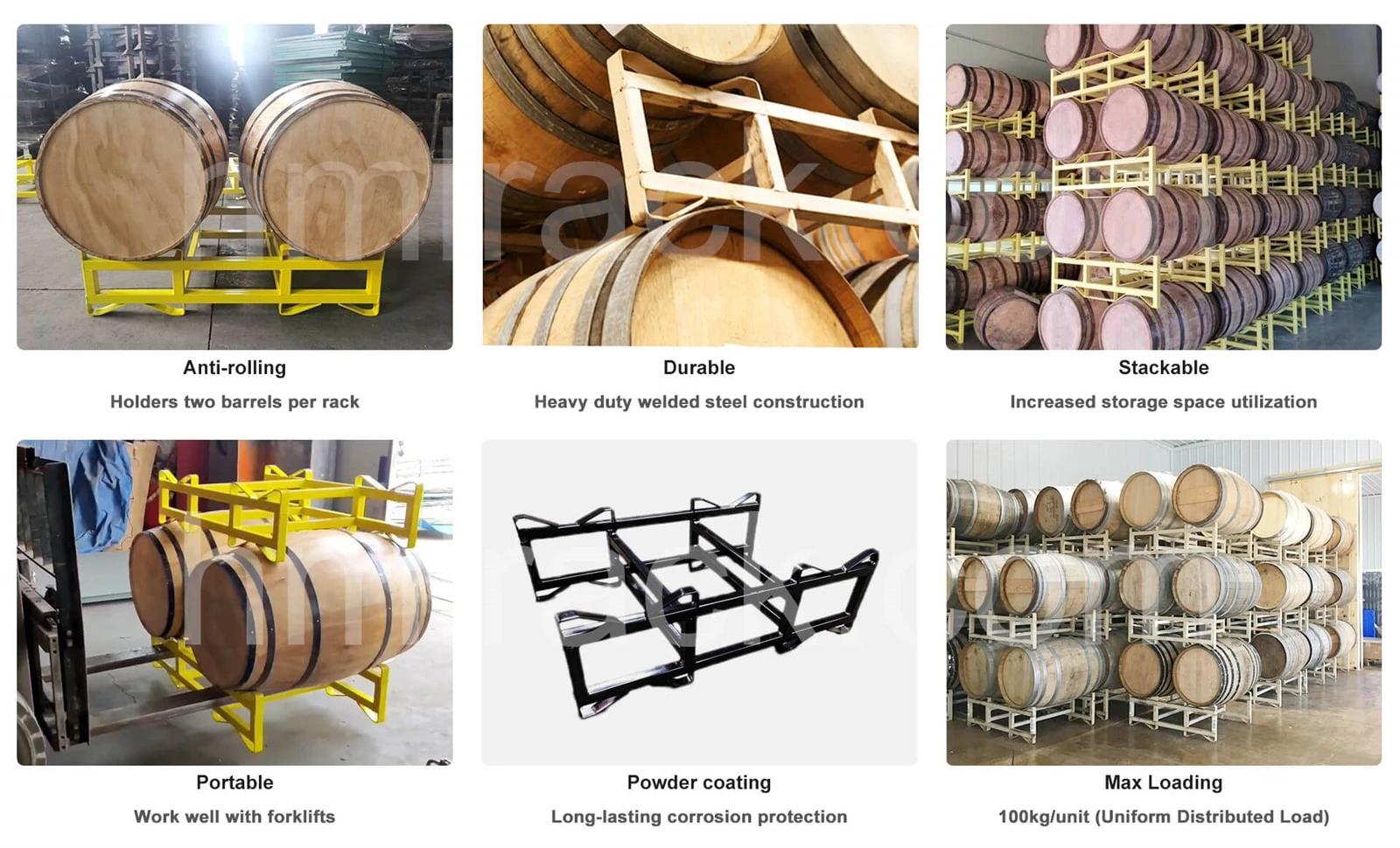 Details steel rack for wine barrels Details steel rack for wine barrels